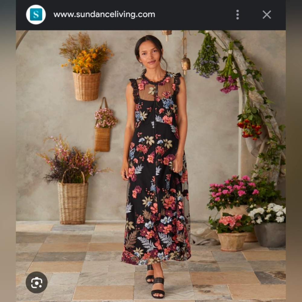 Sundance Chignon Fleur - Black Maxi Dress XSP